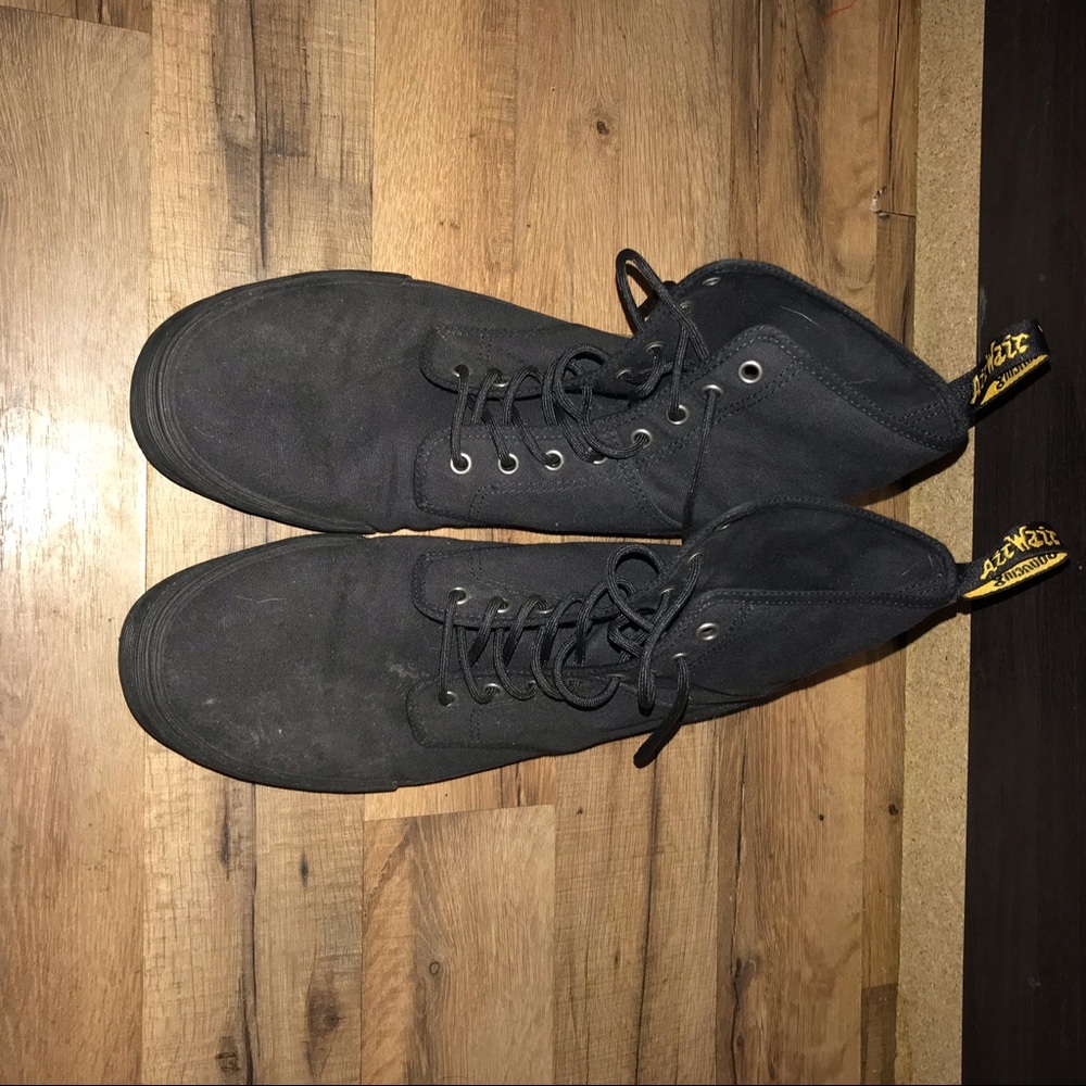 Black and yellow canvas dr. Martens size 12